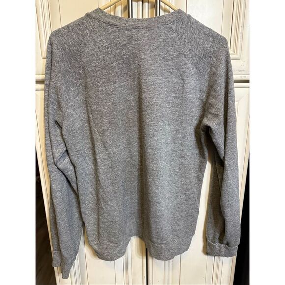 Monrow Women's Crew Neck Original Fleece Vintage Raglan Pullover Gray Medium - Picture 2 of 7